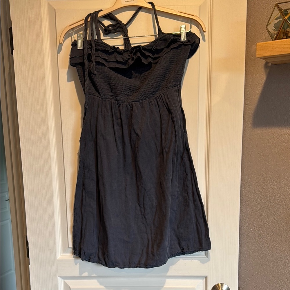 Maeve Blue Sleeveless Spaghetti Strap Mini Sundress